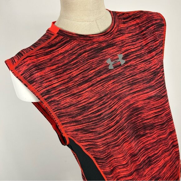 ❤️ Under Armour COMPRESSION Women's Red Sleeveless Top L - Picture 3 of 10